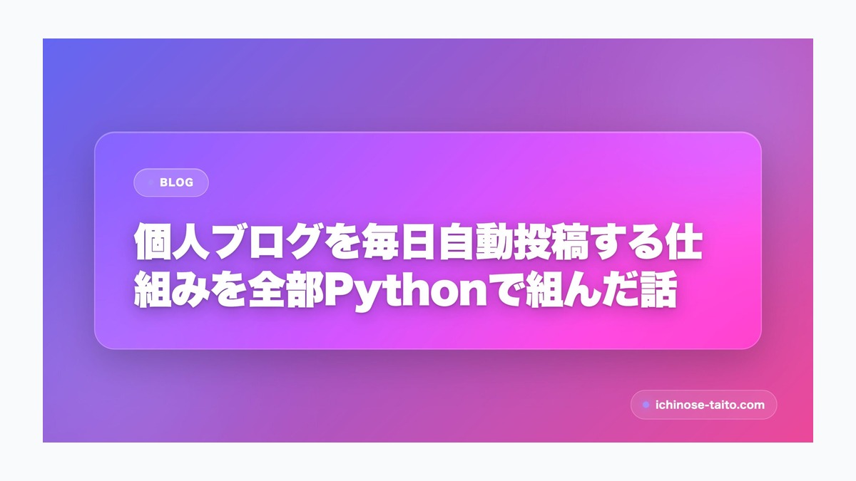 個人ブログを毎日自動投稿する仕組みを全部Pythonで組んだ話