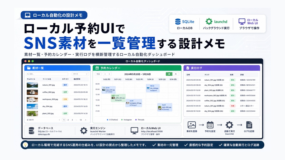 ローカル予約UIでSNS素材を一覧管理する設計メモ thumbnail