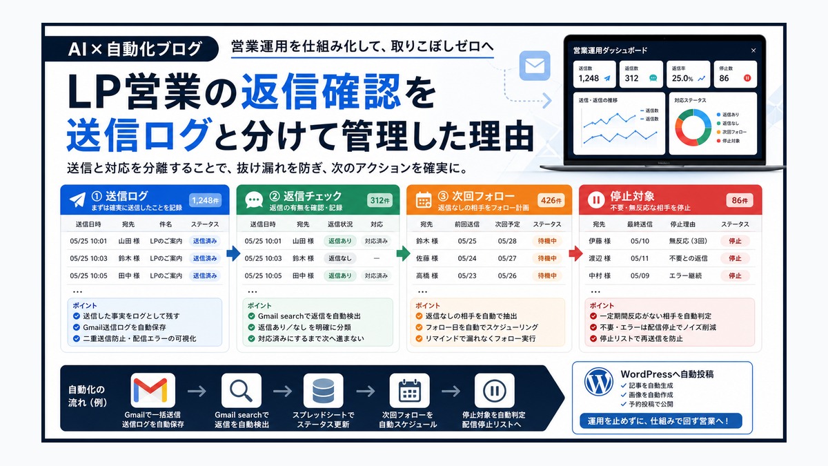 LP営業の返信確認を送信ログと分けて管理した理由 thumbnail