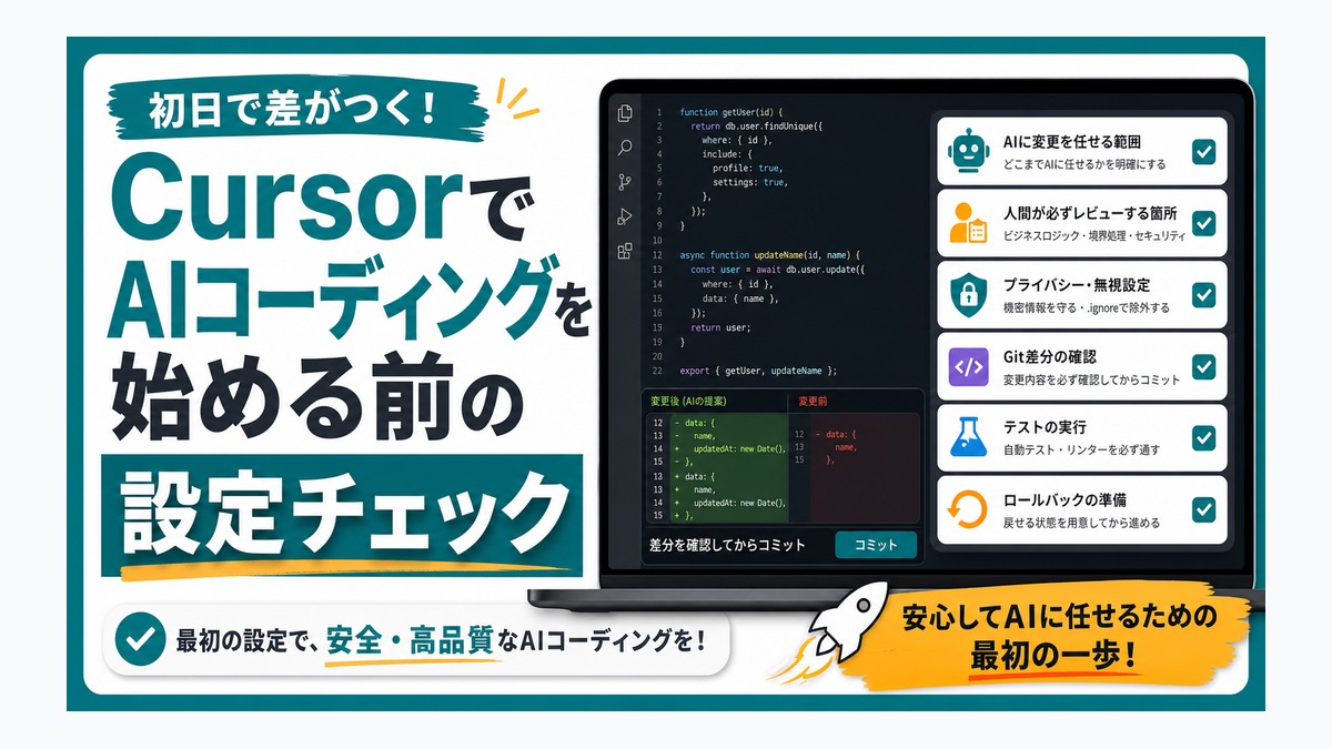 CursorでAIコーディングを始める前の設定チェック thumbnail