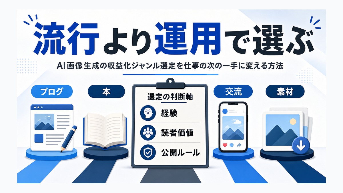AI画像生成ジャンル選定の日本語アイキャッチ