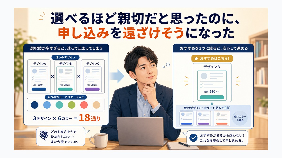 選べるほど親切だと思ったのに、申し込みを遠ざけそうになった thumbnail