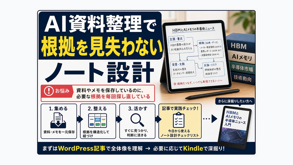 AI資料整理で根拠を見失わないノート設計 thumbnail