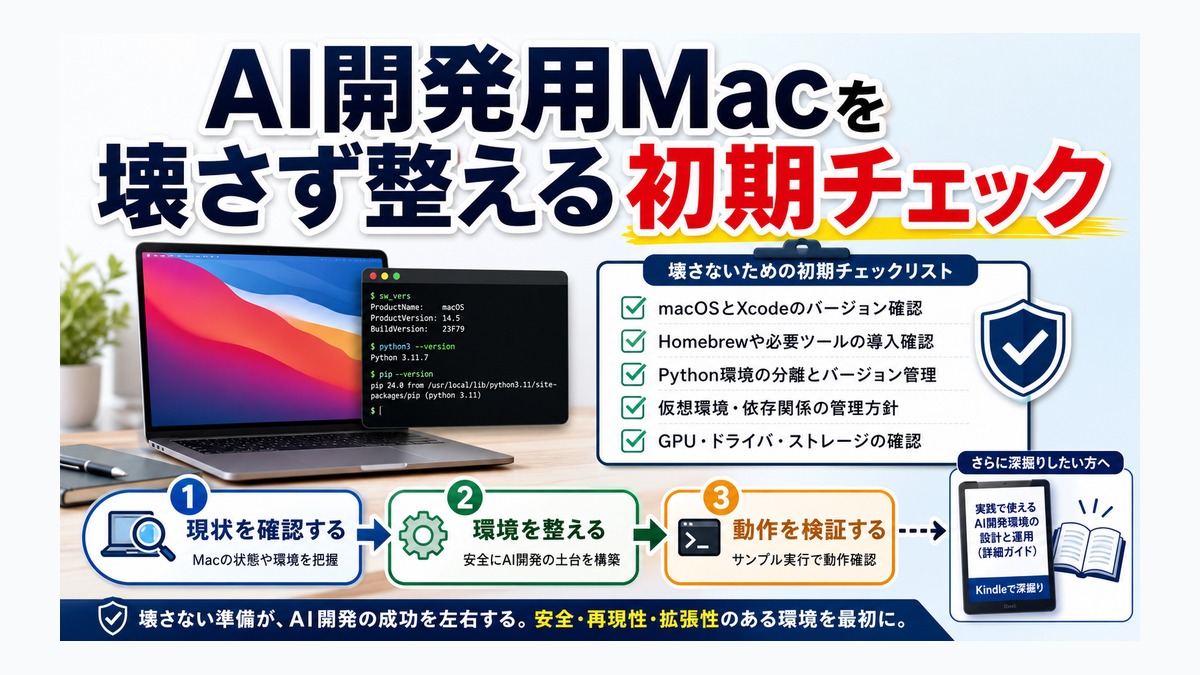AI開発用Macを壊さず整える初期チェック thumbnail